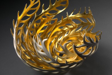 (A beautiful sculpture made by one of the 89 artists selected for this exhibit... I will share this artist's name after I discover the identity at the event!)
