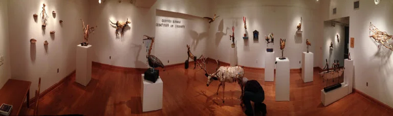 "Creatures of Curiosity" Exhibit, Geoffrey Gorman... this really shows the scope and depth of his amazing mind and unending talent... how I would love to be in the midst of this menagerie of creatures... (you can view much more of his work on his site - - totally worth a long cup of coffee and much ponderance).