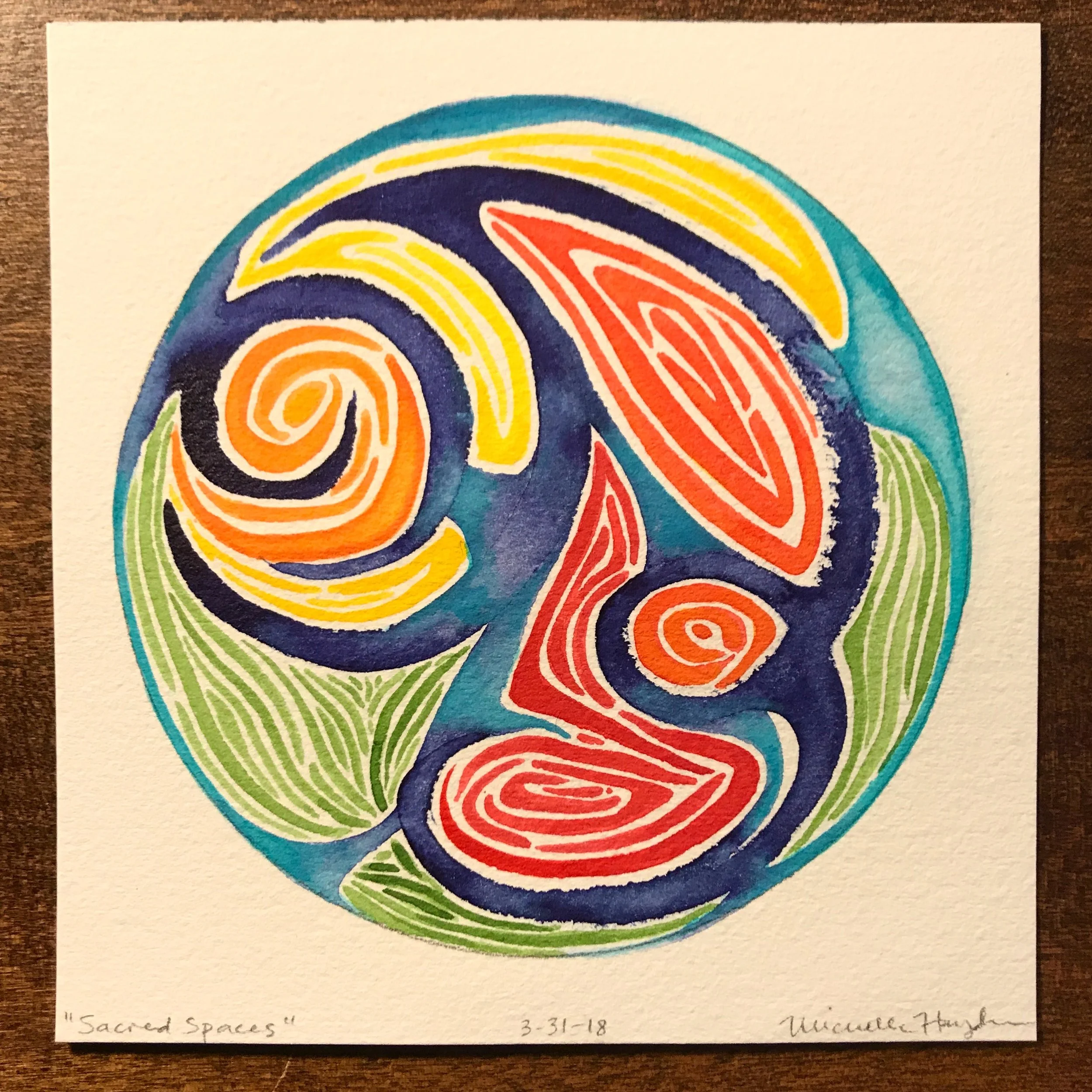 (" Appreciating walking with the dog without a flashlight under the light of the full moon this morning, reflecting on the sacred spaces we can sink into... those visible from the surface , and those we hold beneath. Wishing sacred energy to all of you this weekend, in whatever way you most deeply experience the transcendent." )