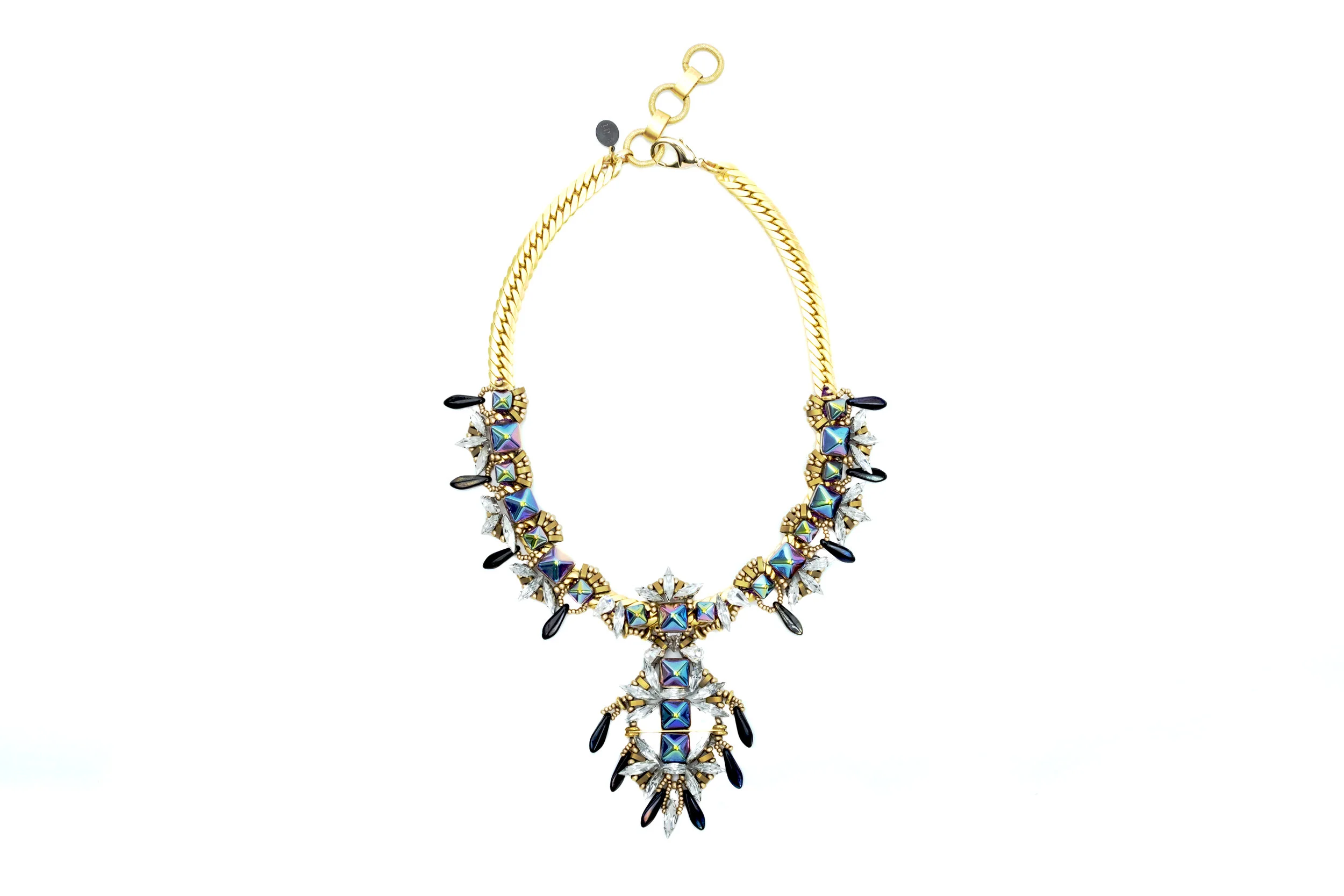 Falcon necklace - azul metallic 