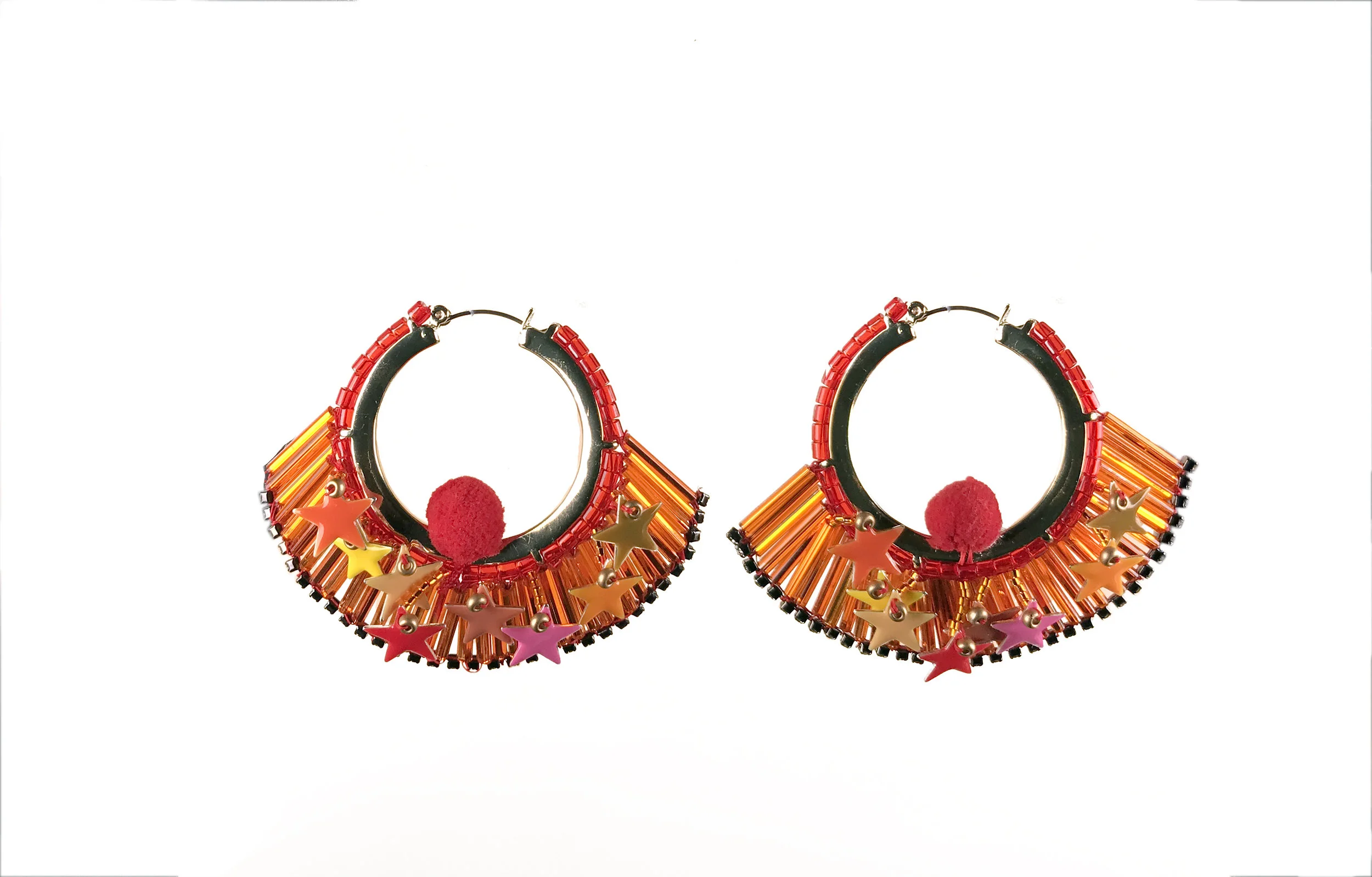 estrellas red - earrings