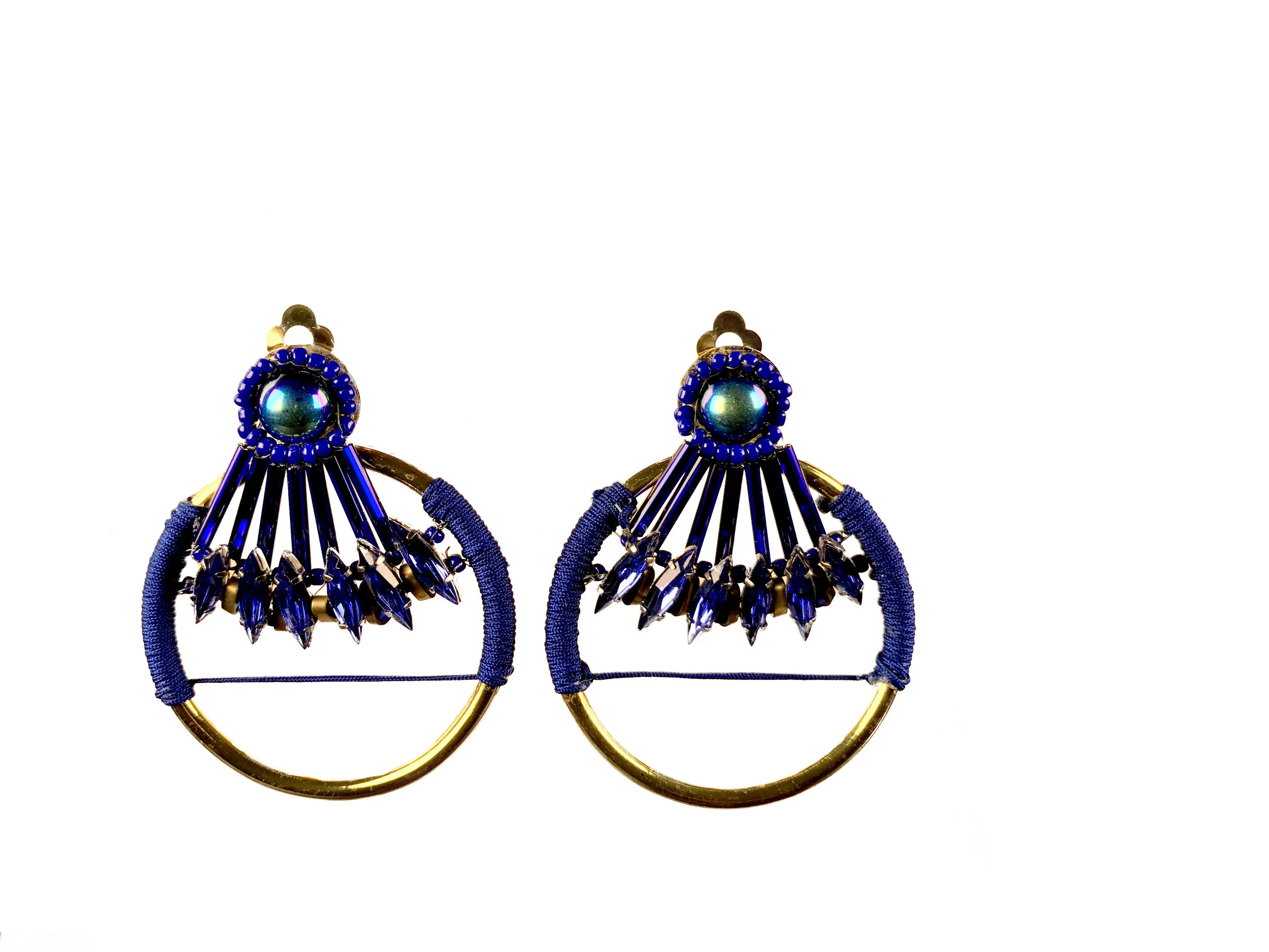 abanico azul - earrings