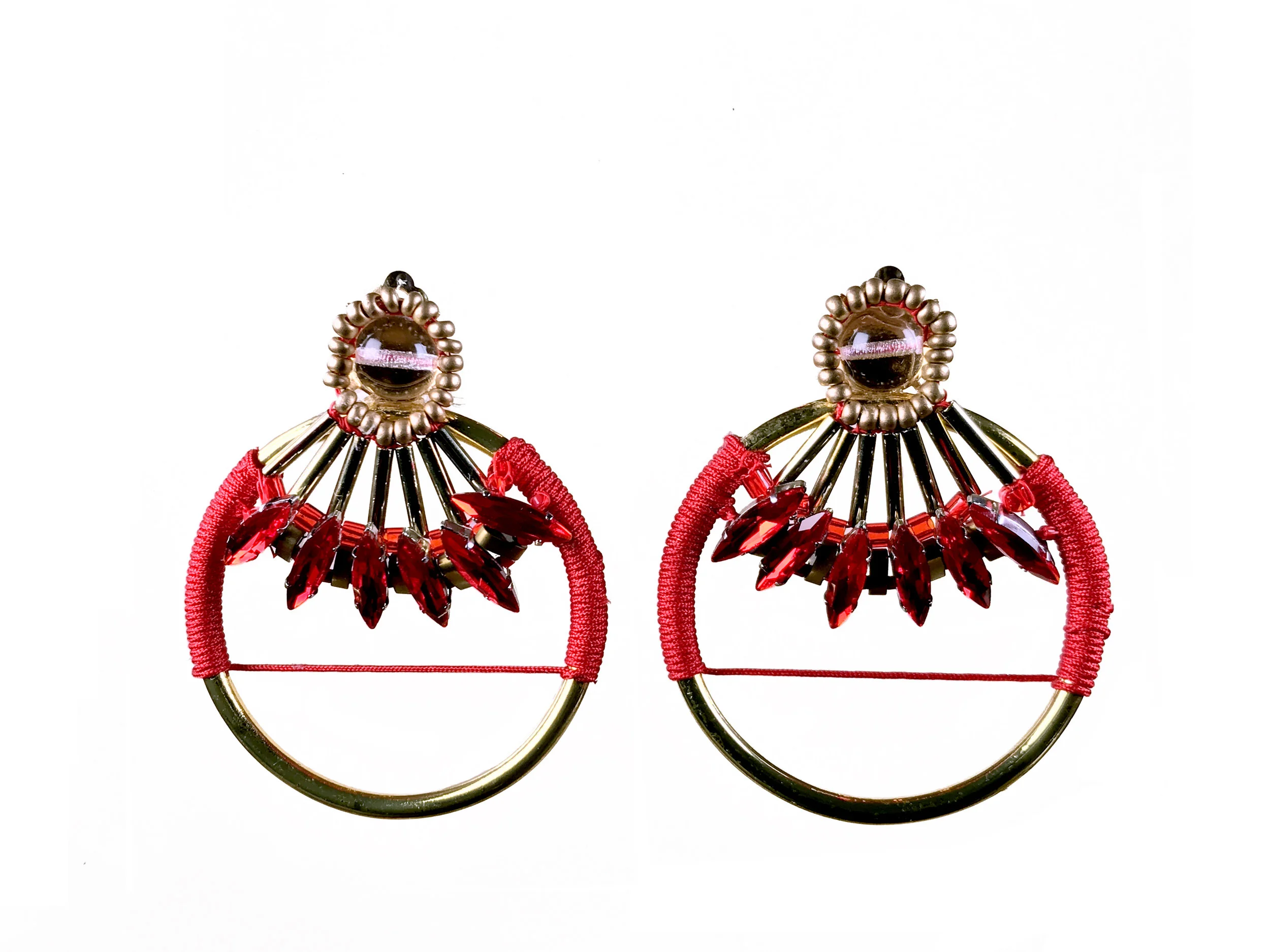 abanico rojo - earrings