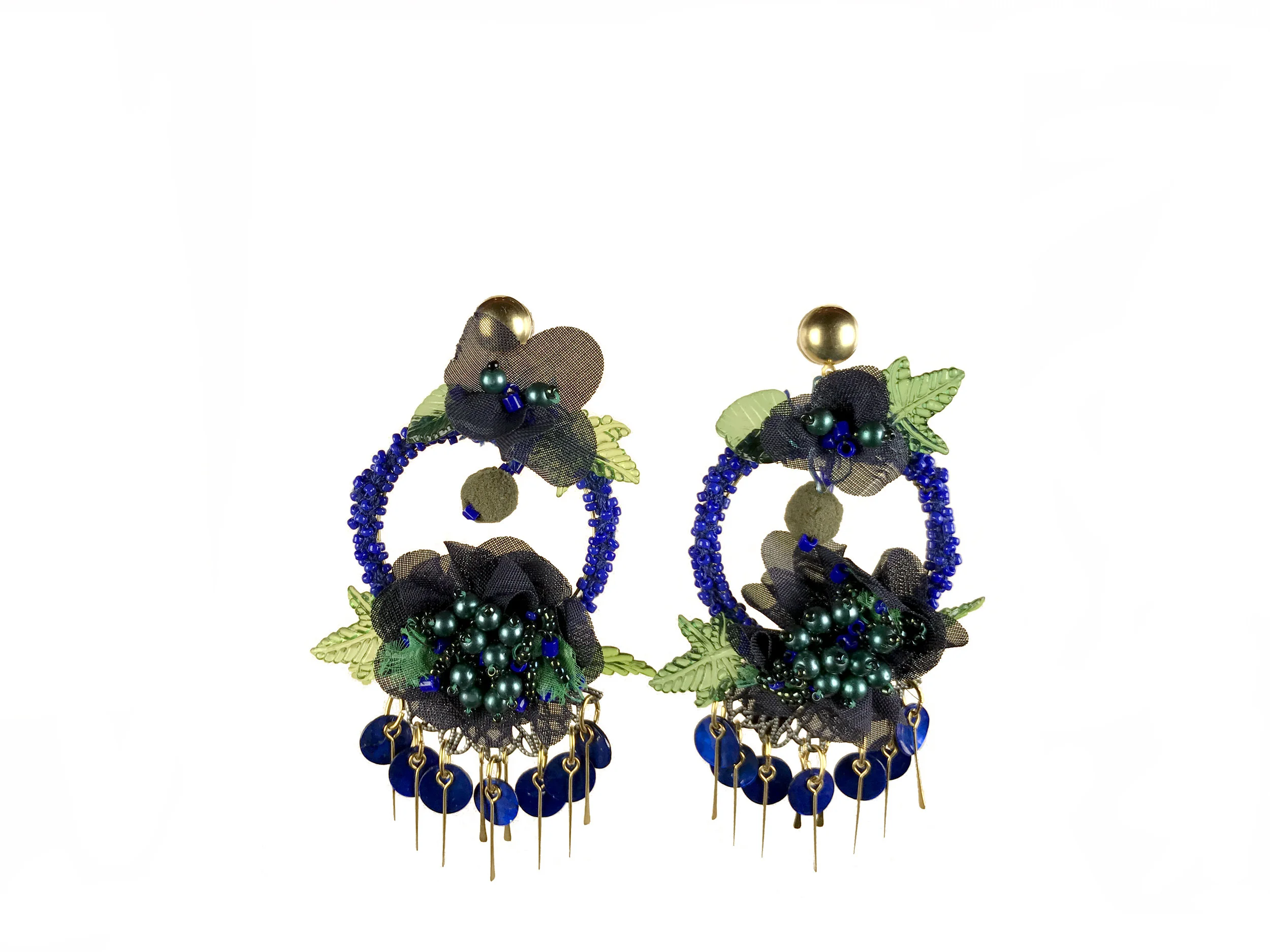 flora blue - earrings