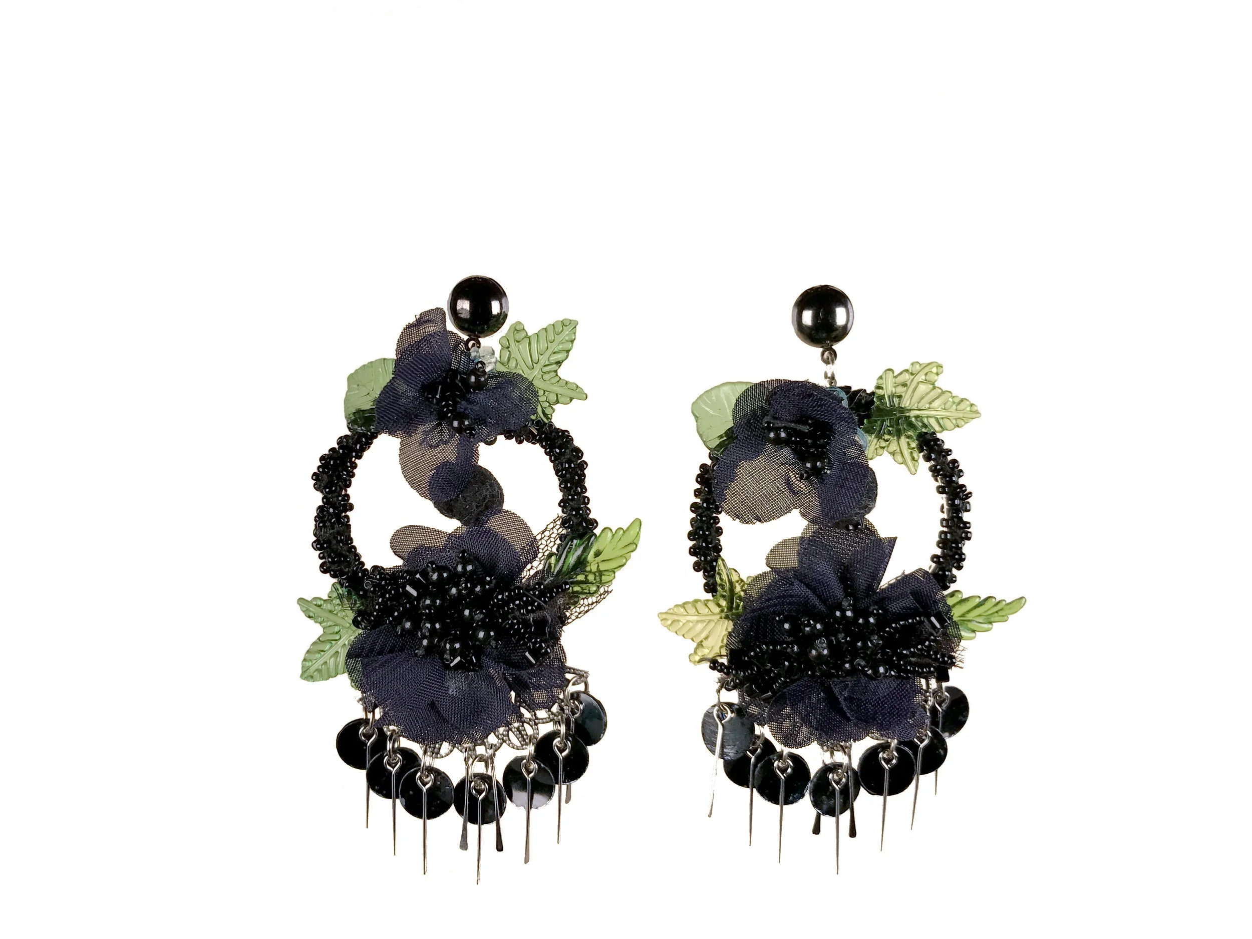 flora black - earrings