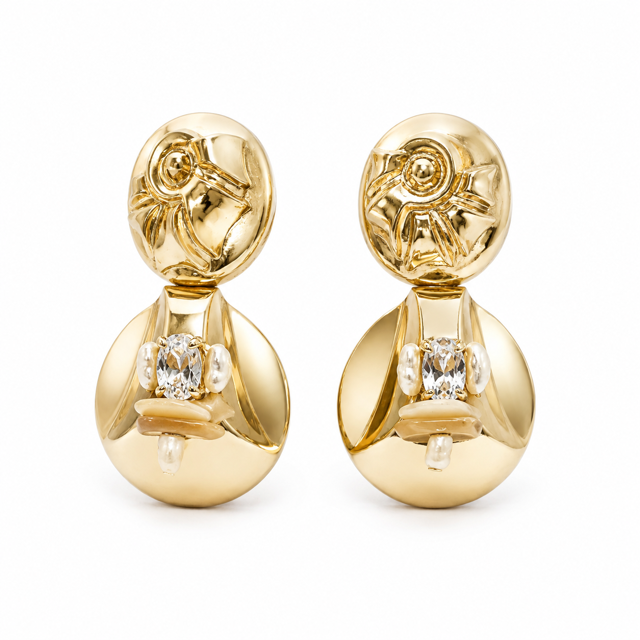 CONCHA gold earrings
