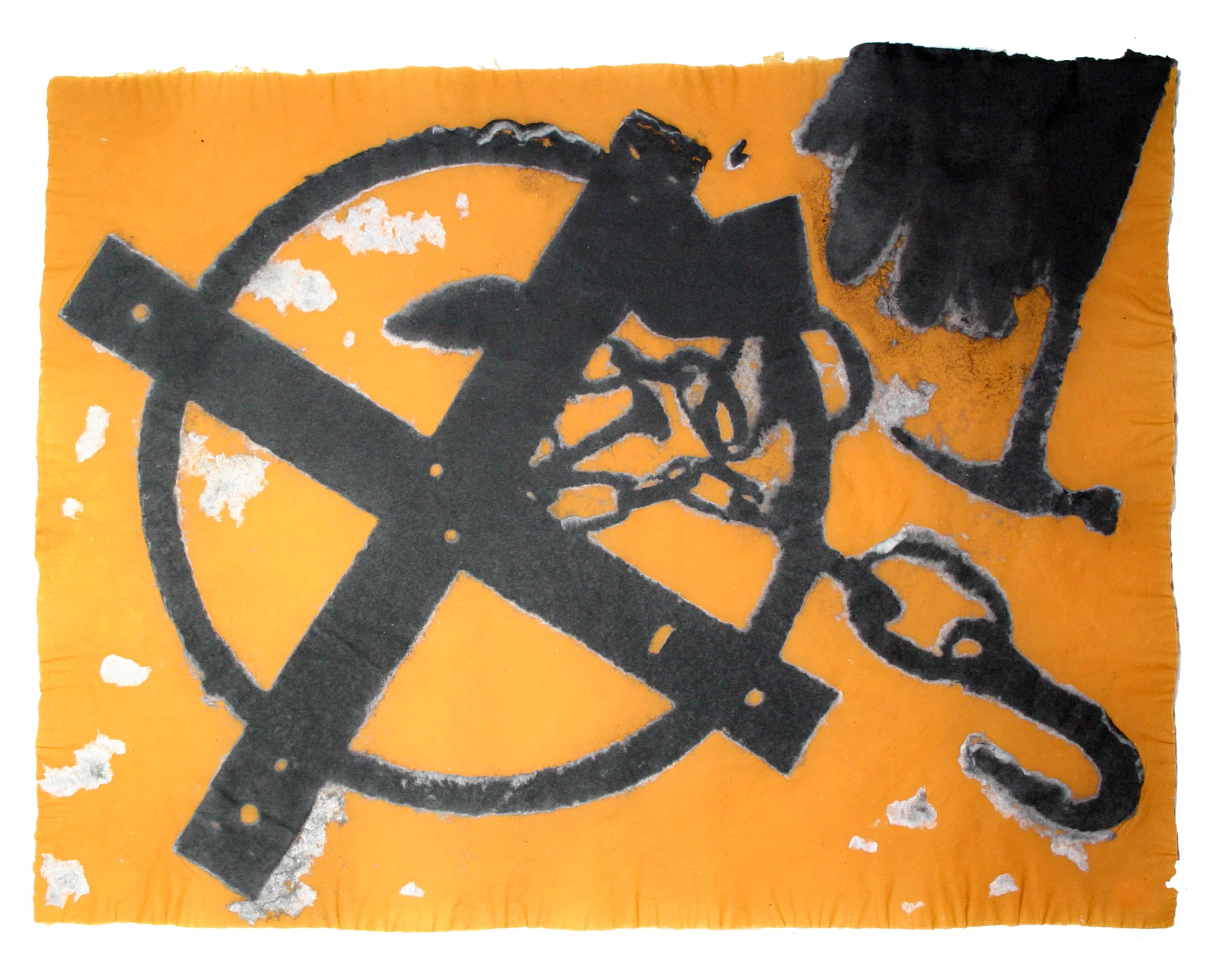   Dakar Days , 2006 Cotton blowout on pigmented abaca base sheet 22 x 17 inches 