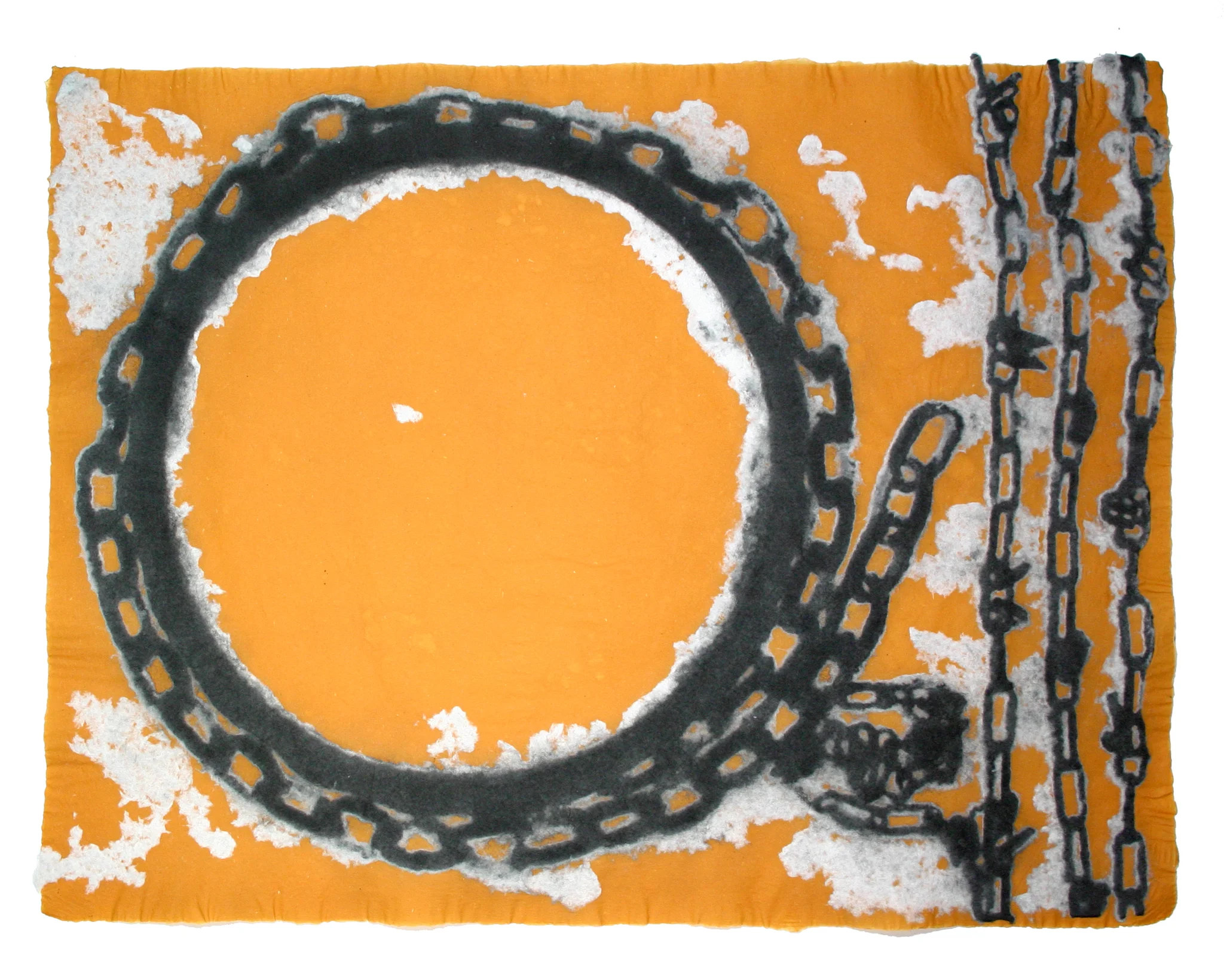   in Goree , 2006 Cotton blowout on pigmented abaca base sheet 22 x 17 inches 