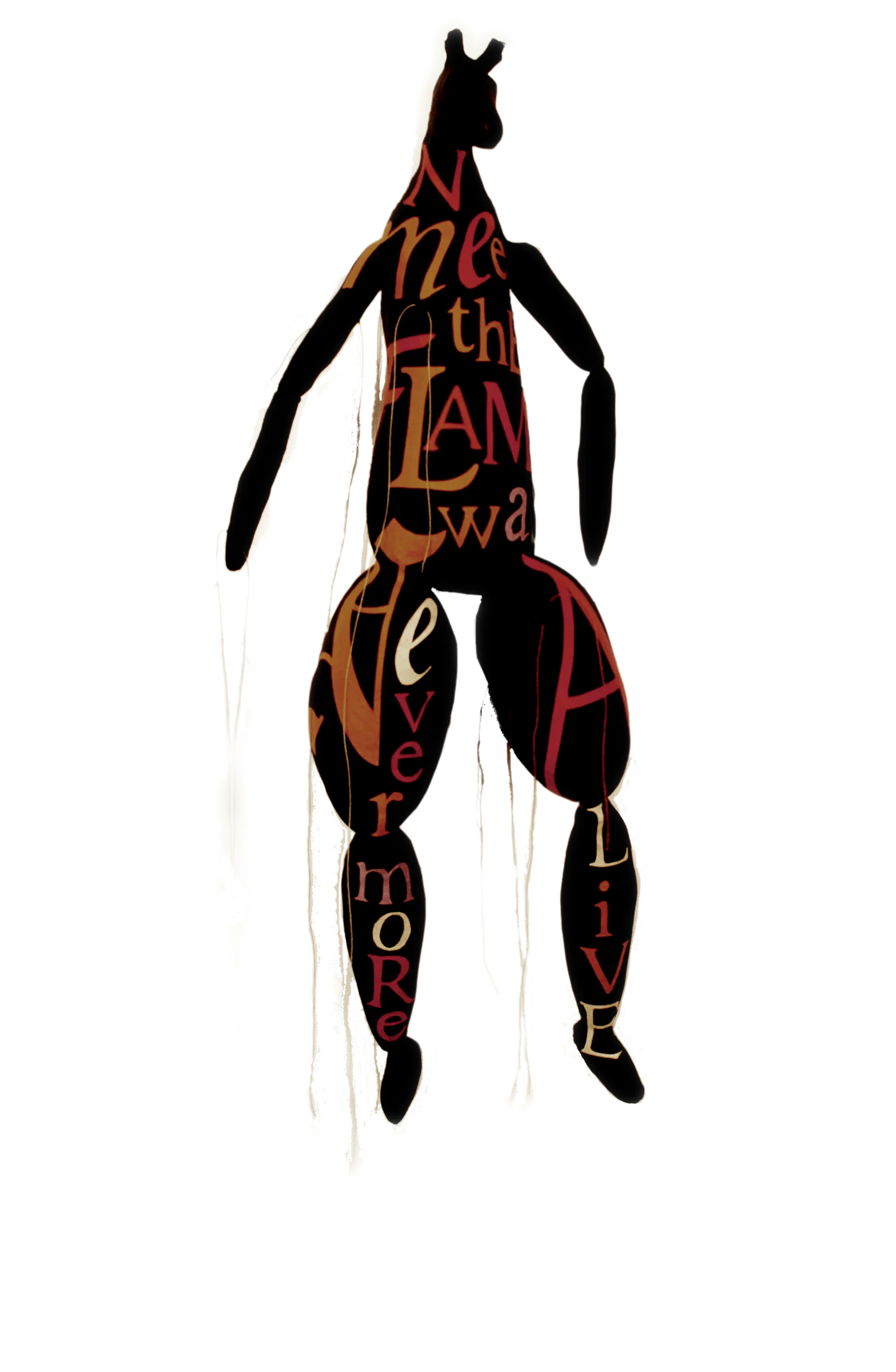Lesley Dill - Paper-Covered Black Horse Puppet