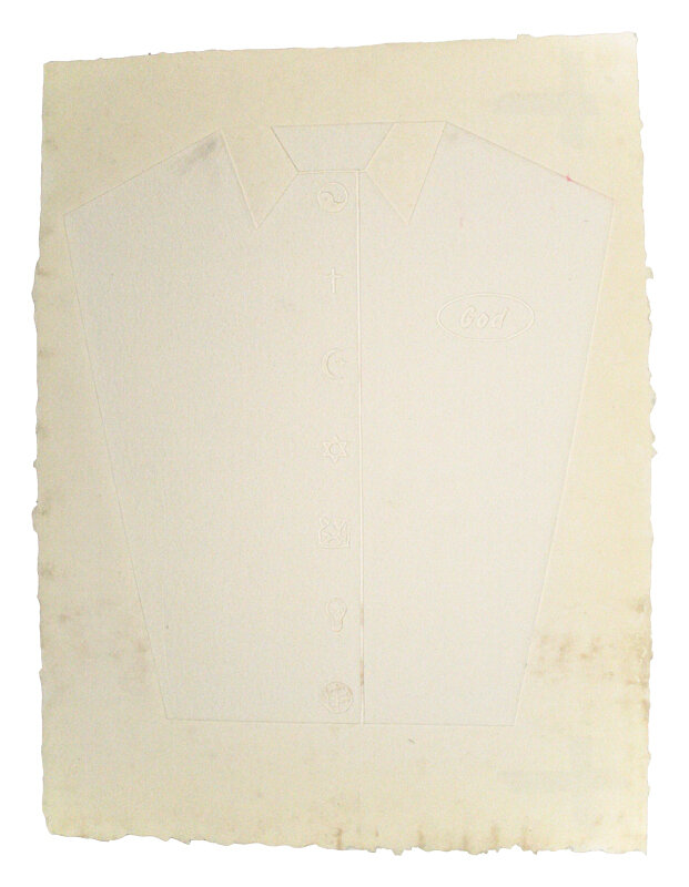  Timothy Palmer   God’s Workshirt , 1992 Embossed cotton 34 x 25 Inches 