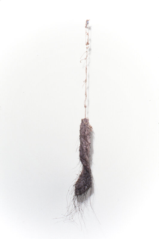   Mary Ting   Mourning , 1993 Paper, wire, paint, rope, netting 16 x 5 x 3 Inches 