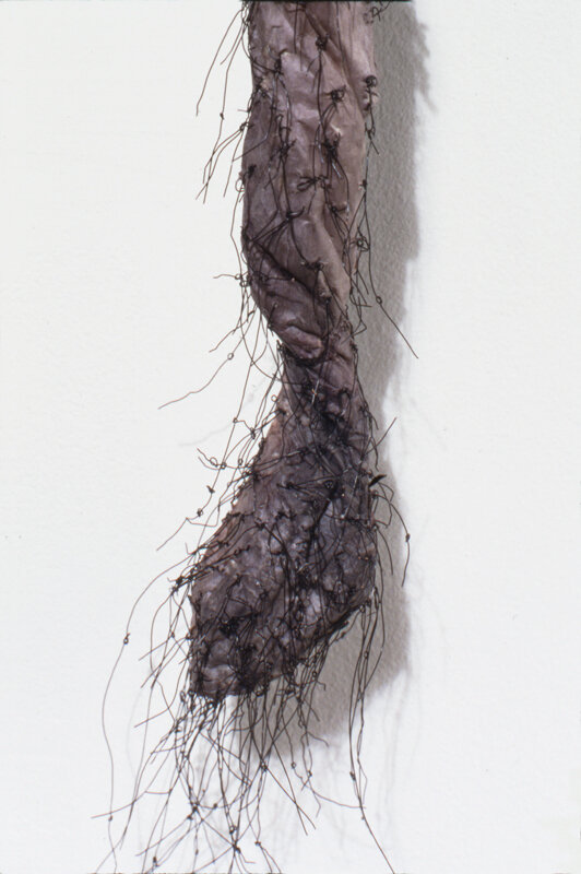   Mary Ting   Mourning (detail) , 1993 Paper, wire, paint, rope, netting 16 x 5 x 3 Inches 