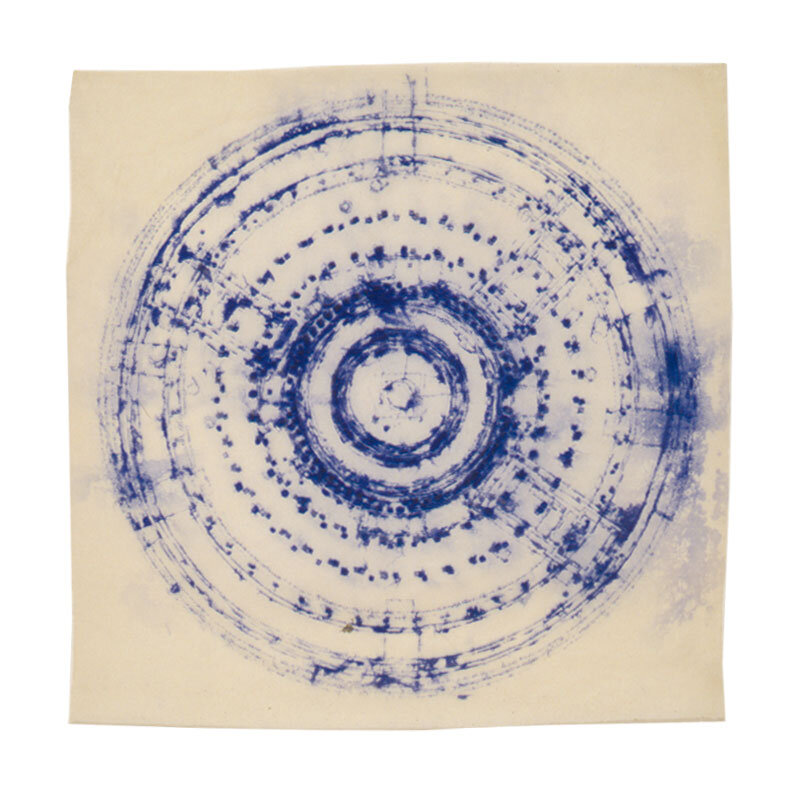   Arlene Shechet   Mind Field Series,Turning Wheel (Anuradhapura) , 1997 Handmade abaca paper and pigment 30 x 30 Inches 