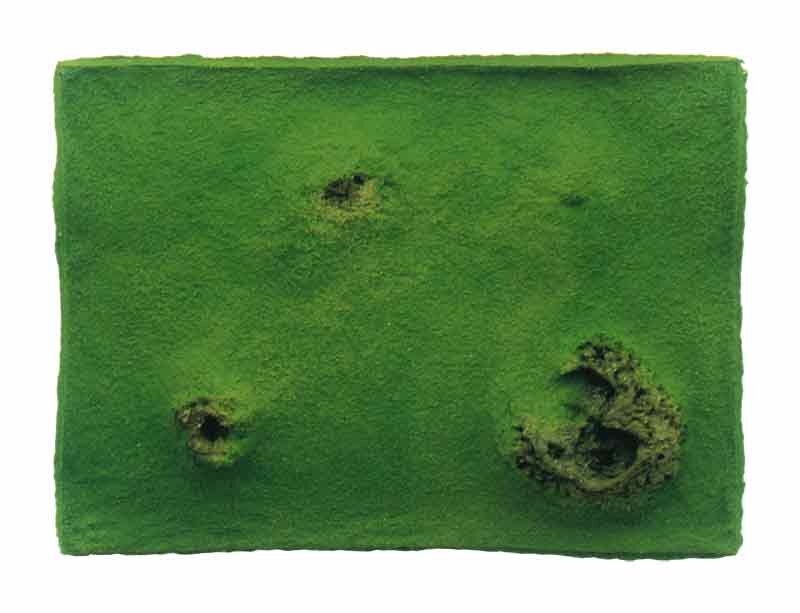   Suzanna Starr   Untitled , 2000 Sea sponge, abaca pulp, pigment 16 x 22 x 3 Inches 