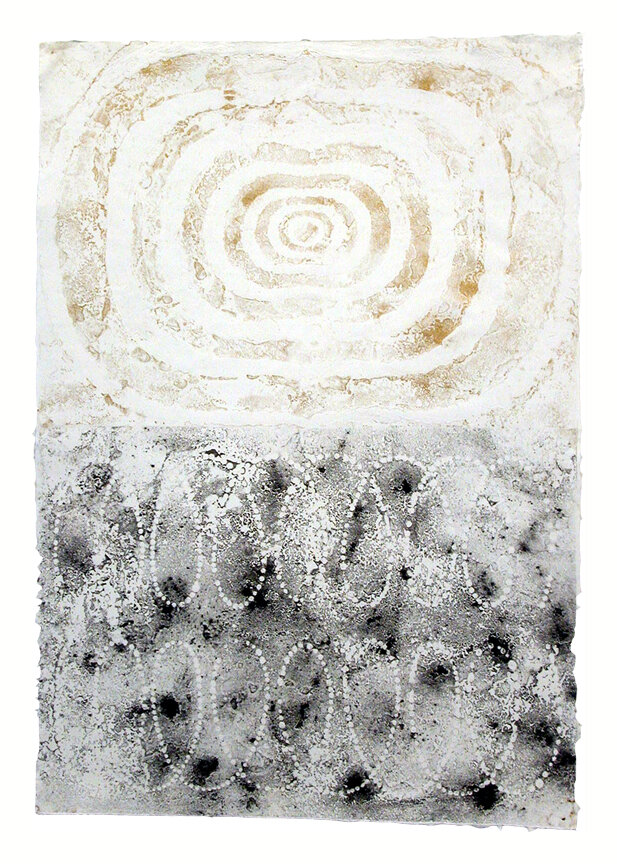   Mary Judge   Heaven &amp; Earth Series , 2000 Powdered gold and silver graphite on cotton paper, embossed 35 1/2 x 24 1/4 Inches 