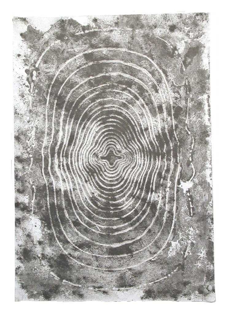   Mary Judge   Heaven &amp; Earth Series , 2000 Silver graphite graphite on cotton paper, embossed 35 x 24 Inches 