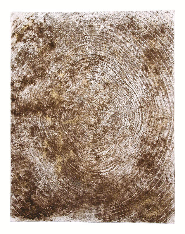   Mary Judge   Heaven &amp; Earth Series , 2000 Peat moss and powdered gold on cotton paper, embossed 32 x 35 Inches 