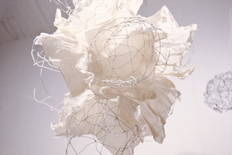   Karen Margolis   M-Theory (detail) , 2001 Translucent abaca over cotton wire Dimensions variable 