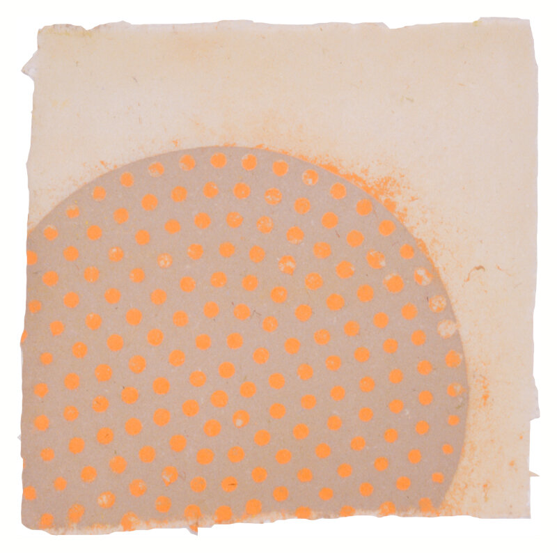   Eric Hongisto   Collander Study #1 , 2001 Stencilled cotton/linen pulp on abaca paper, pigment 14 x 11 Inches 