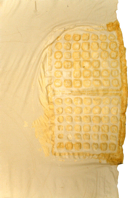   Rosemarie Fiore   Waffle Iron Drawing (detail) , 2001 Abaca paper, burned 25 3/4 x 32 1/2 inches     