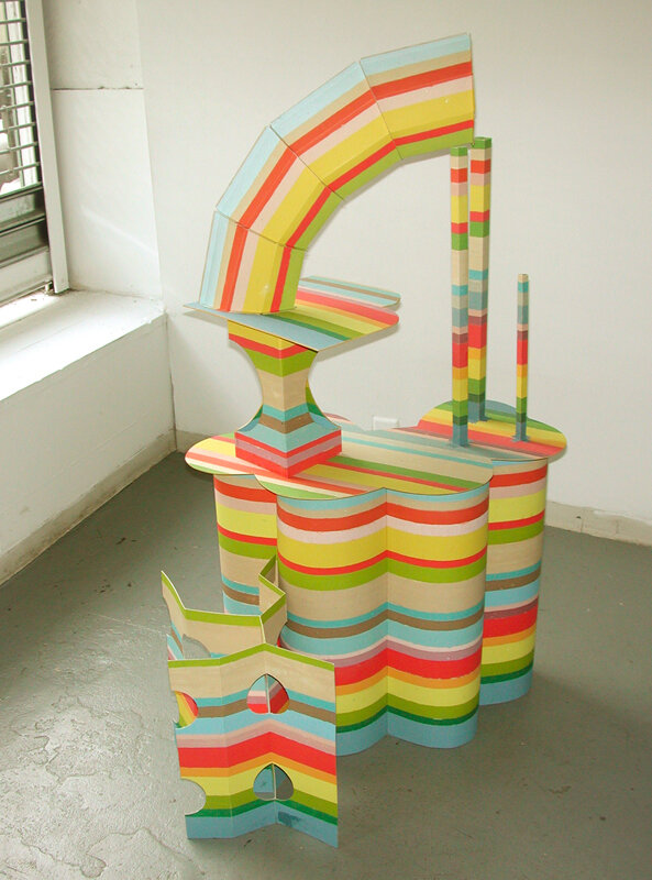   Elise Ferguson   Rainbow Scramble (Work in progress) , 2003 Pigmented linen on cotton 