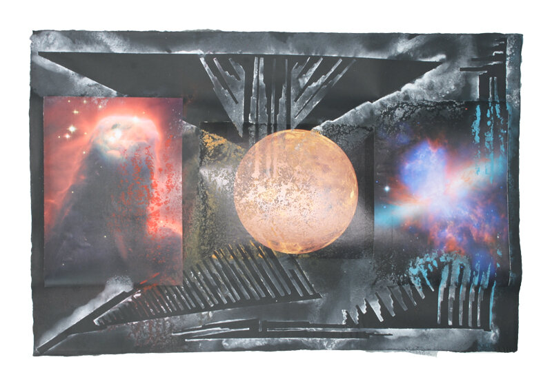   Vargas-Suarez Universal   Hubble Heritage II , 2008 Pigmented pulp and collage 40 x 60 inches 
