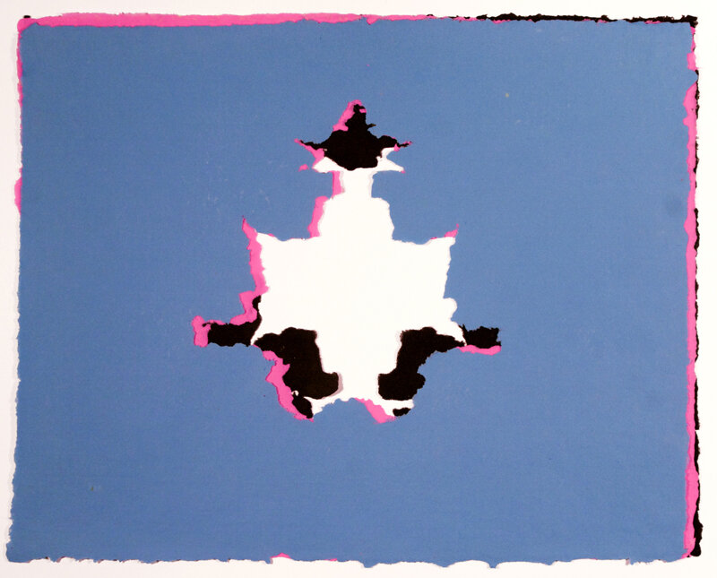   Sarah Kabot   Blot 6 CMK , 2009 layered linen handmade paper 11 x 14 inches 