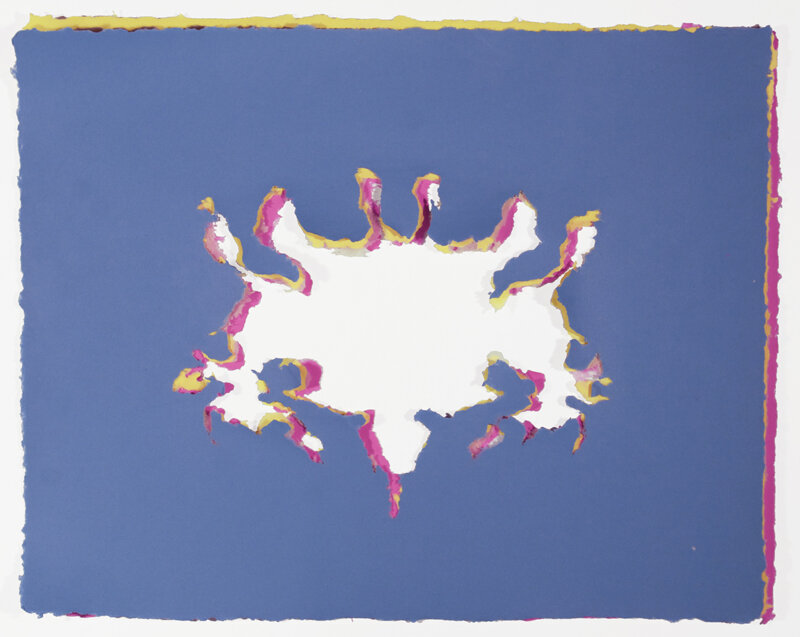   Sarah Kabot   Blot 9 CMY , 2009 layered linen handmade paper 11 x 14 inches 