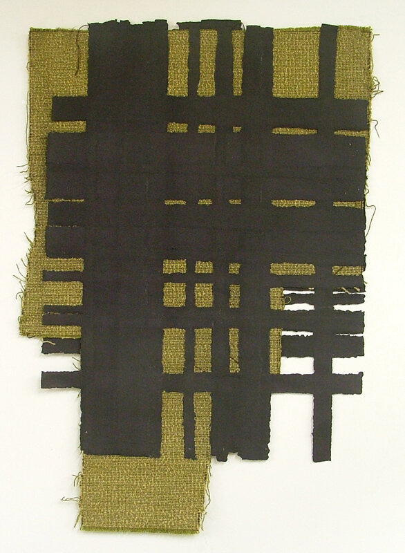   Elana Herzog   Untitled , 2009 cotton and linen, handmade paper lattice on textile 36 1/2 x 24 inches 
