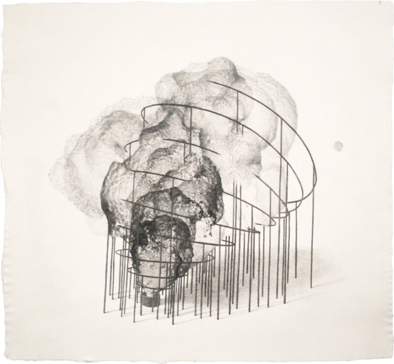   Michael Schall   Untitled , 2010 graphite and airbrushed linen pulp on cotton handmade paper 19 1/2 x 21 3/8 inches 