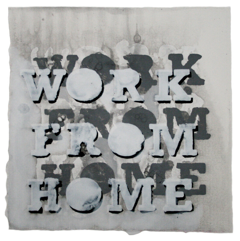   Matt Keegan   Work From Home (Monoprint #1) , 2010 stenciled linen pulp paint on cotton base sheet 20 x 20 inches 