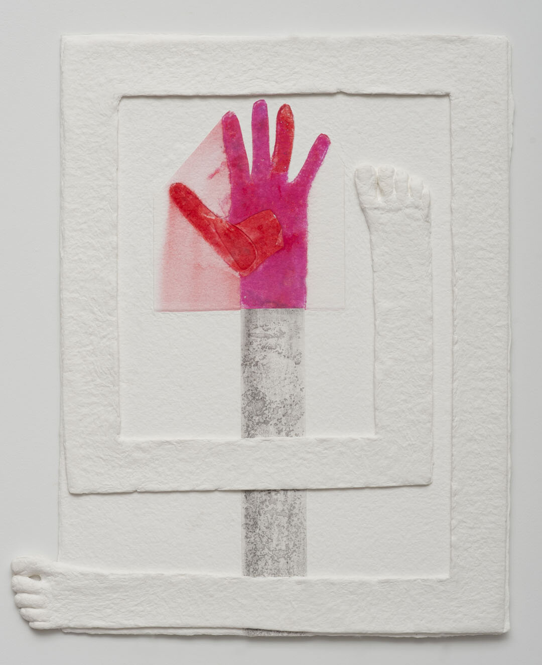   Jennifer Cohen   Relief in Six Parts (i) , 2010 pigment and cast paper collage on handmade paper 24 x 20 inches 