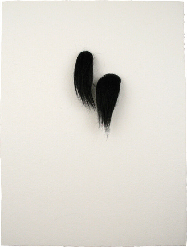   Nina Lola Bachhuber   Untitled , 2011 human hair in cast cotton base sheet 40 x 30 x 20 inches 