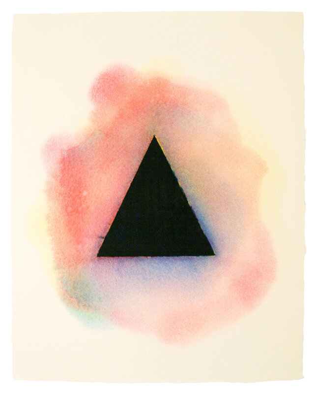   Adam Henry   Untitled (ddhltri) , 2012 stenciled linen pulp paint on cotton base sheet 28 x 22 1/2 inches 