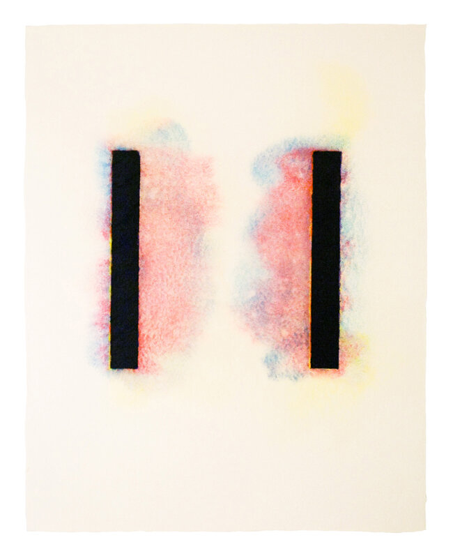   Adam Henry   Untitled (dd2brhl) , 2012 stenciled linen pulp paint on cotton base sheet 28 x 22 inches 