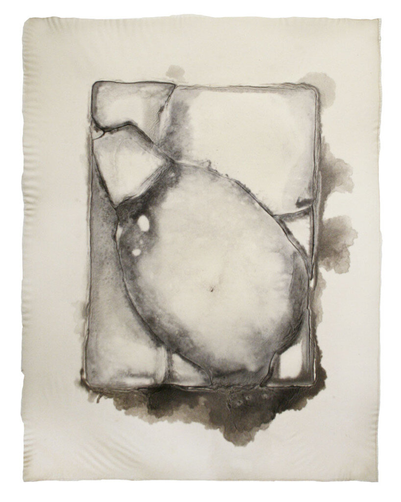   Saul Melman   (Untitled) , 2013 Ice, pigment, and abaca 25 1/4 x 19 inches 