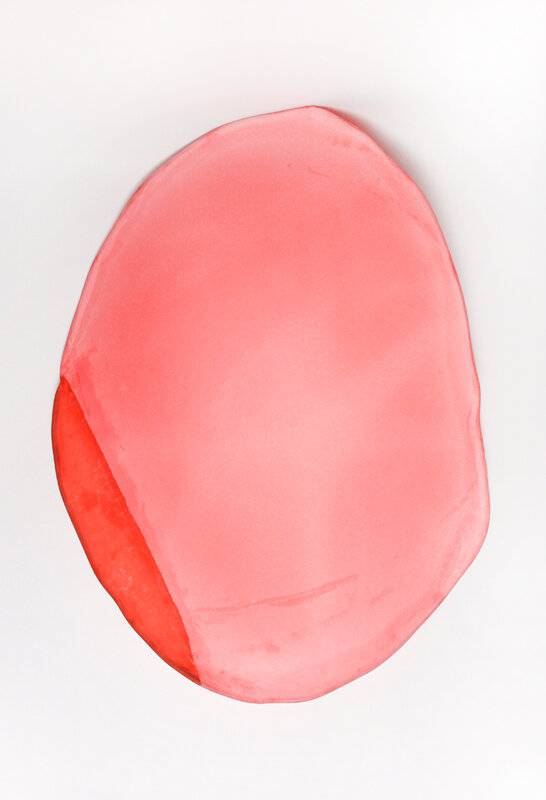   Fabienne Lasserre   Are (Red, Pink) , 2013 Pigmented linen, copper tubing 27 x 49 x 1/4 Inches 
