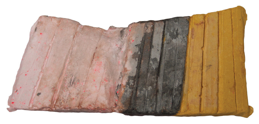   Tamara Zahaykevich   Try Color , 2014 Pigmented cotton, linen, and abaca, and powdered pigment 3 x 6 3/8 x 3/4 inches 