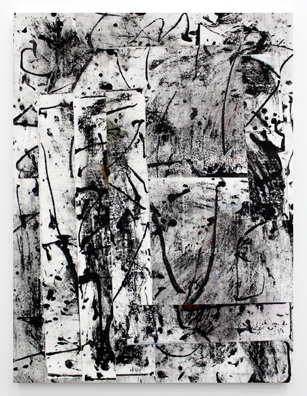   Joseph Hart   Untitled (04) , 2014 pigmented linen pulp and collage on cotton base sheet 40 x 30 inches 