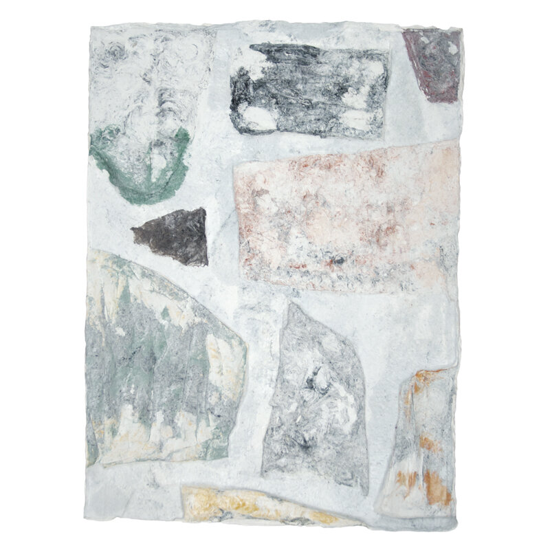   Ethan Greenbaum   Stone Simulation (3) , 2015. Cast pigmented linen on cotton base sheet, UV varnish. 32 x 24 x .75 inches. 