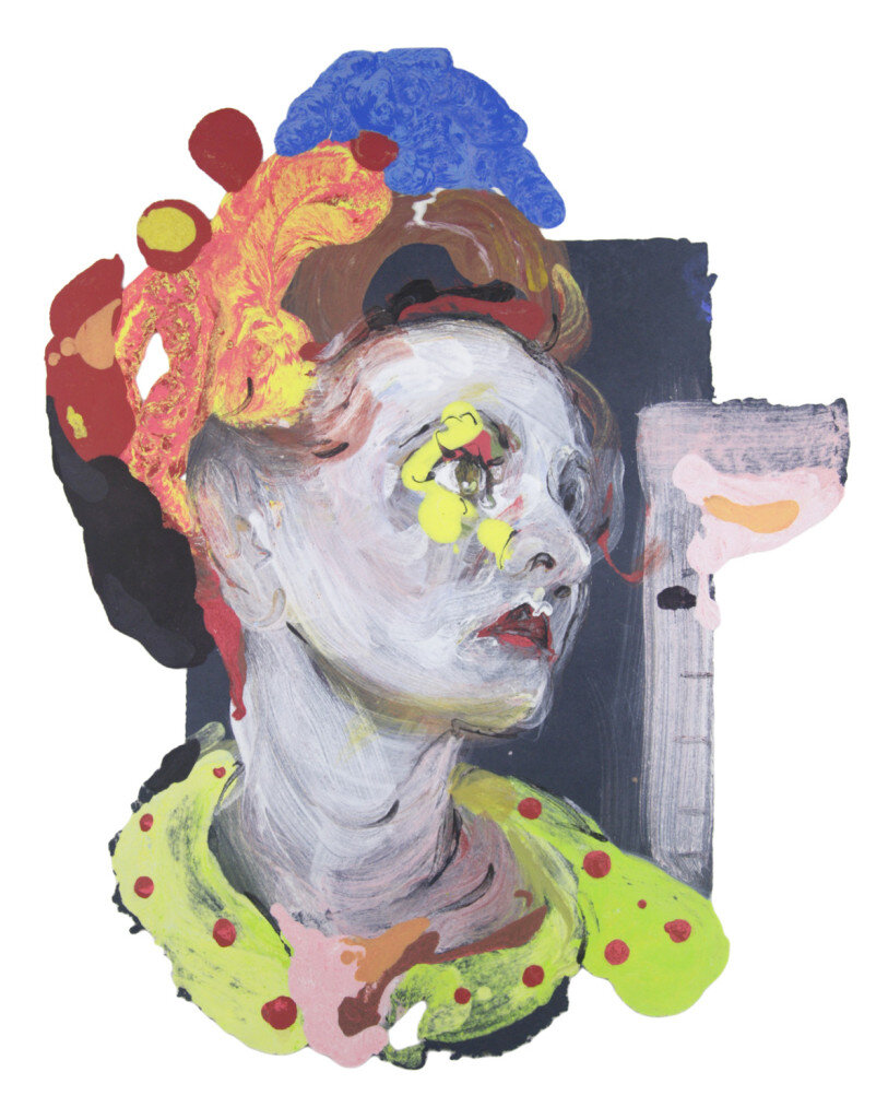   Natalie Frank   Portrait (Woman I) , 2015. Linen pulp paint on cotton base sheet. 35 x 29 inches. 