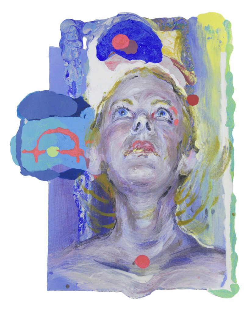  Natalie Frank   Portrait (Woman II) , 2015. Linen pulp paint on cotton base sheet. 35 1/2 x 28 inches. 