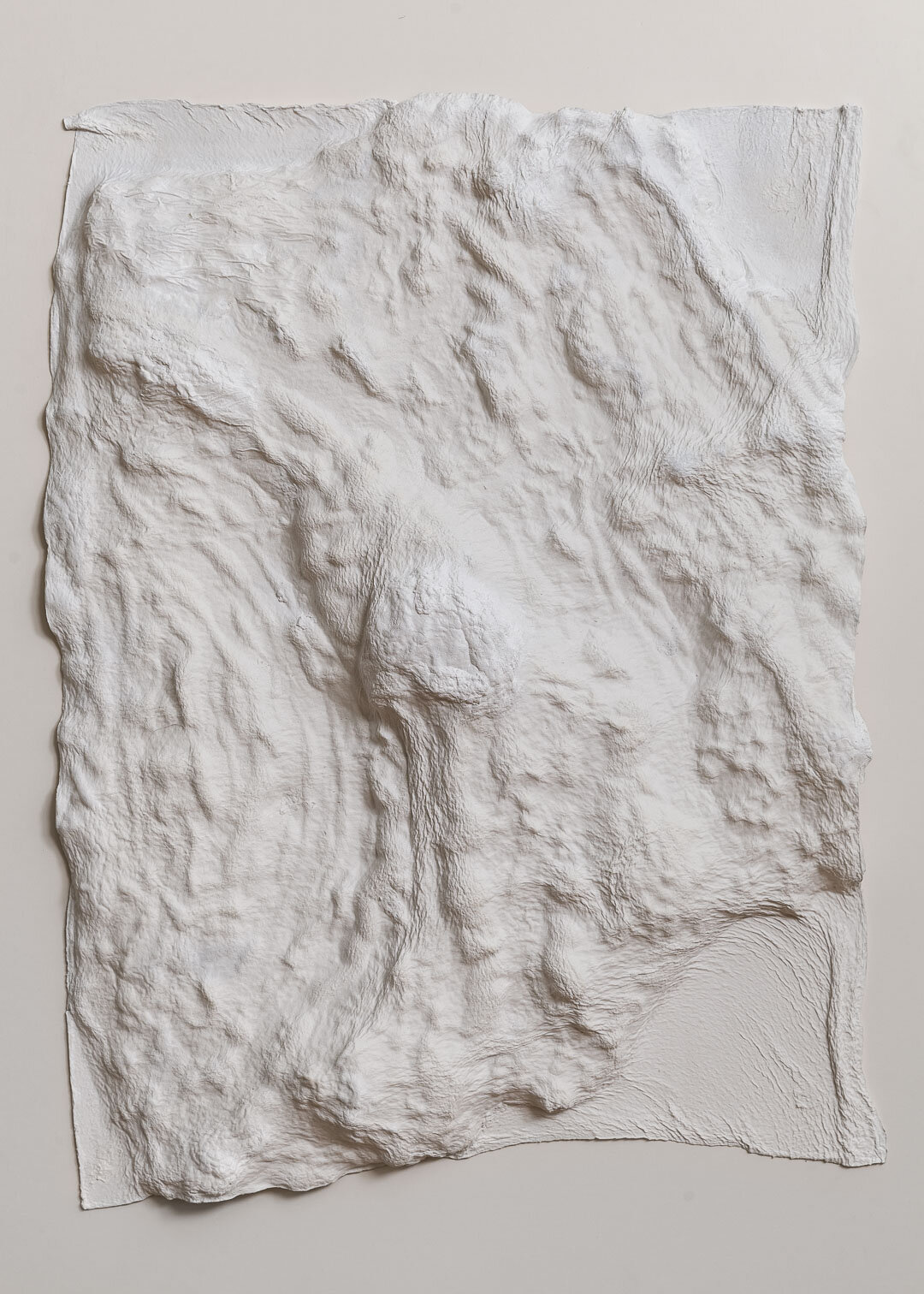   Jarrod Beck   Arctic Mountains, Svalbard 1 , 2015. Paper pulp. 40 x 30 x 2 inches. 