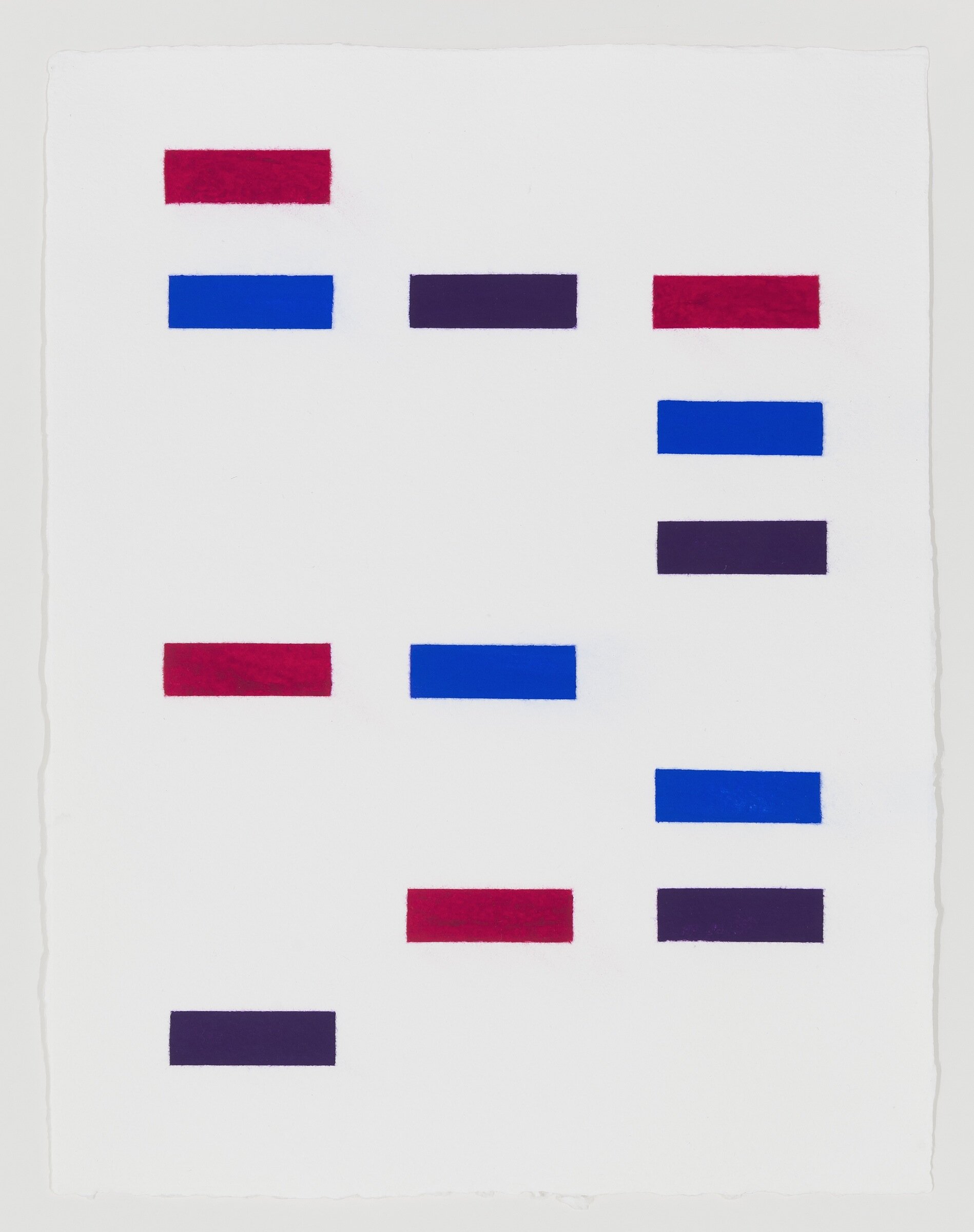  James Siena,  Logic Package: Purple,  2013-2014, Pigmented linen pulp on cotton base sheet, 16.5 x 12.75 inches.  