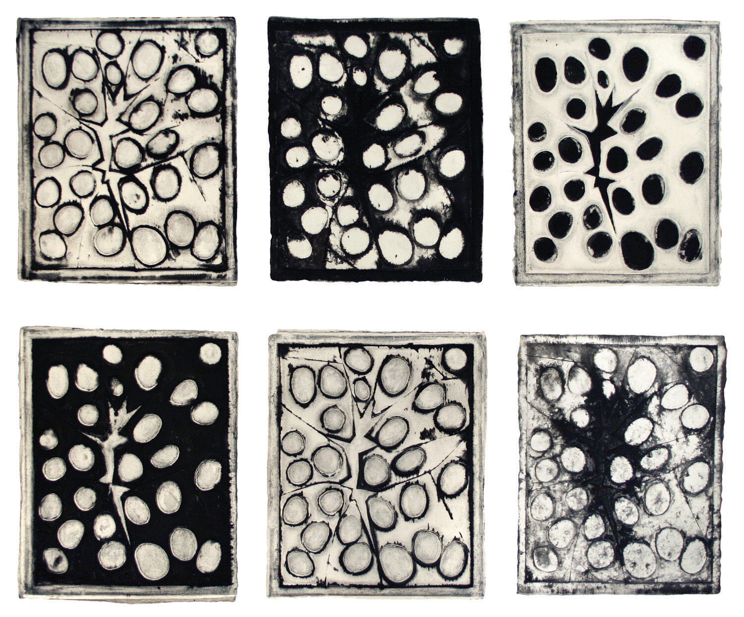  Mel Kendrick,  Untitled,  2008, Cast paper with pigment, 29 x 23 inches each 