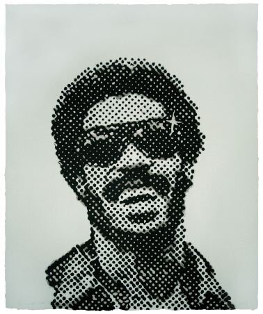  Glenn Ligon,  Self-portrait at 11 years old , 2004, Cotton base sheet with stenciled linen pulp painting, 36 x 30 inches.  