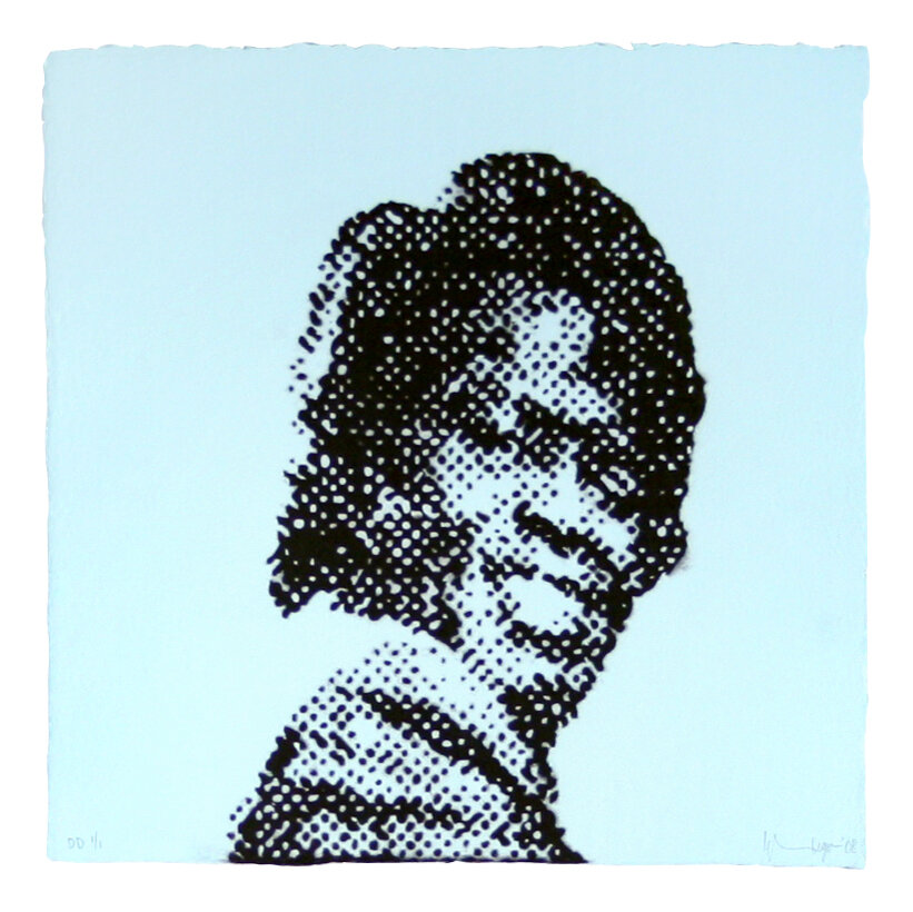  Glenn Ligon,  Self-portrait at 9 years old , 2008, Stenciled pulp on handmade paper, 12 x 12 inches.  