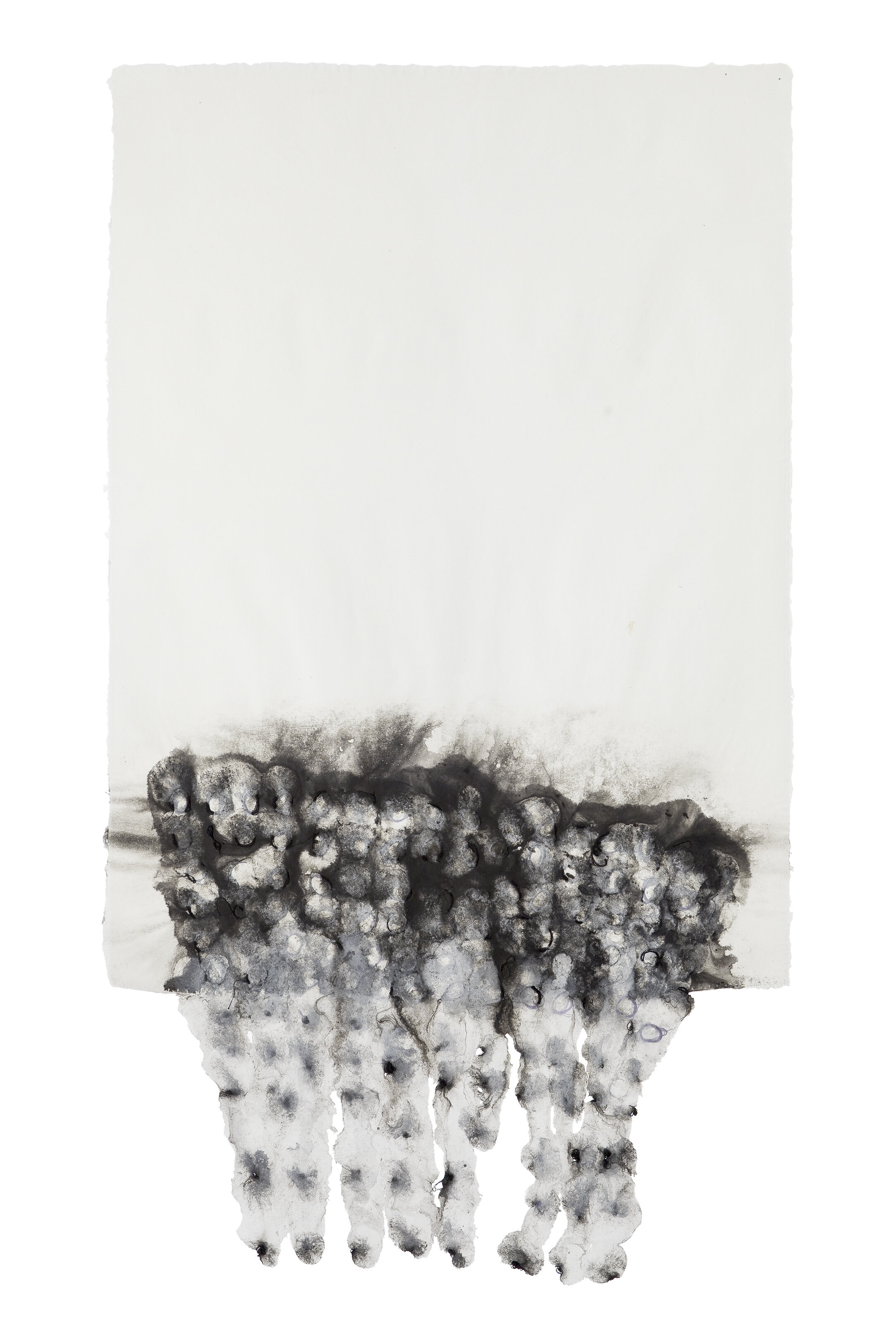  Ursula Von Rydingsvard,  Untitled (Inventory 5496) , 2009, Thread, pigment, linen handmade paper, 40 x 22.5 inches. 