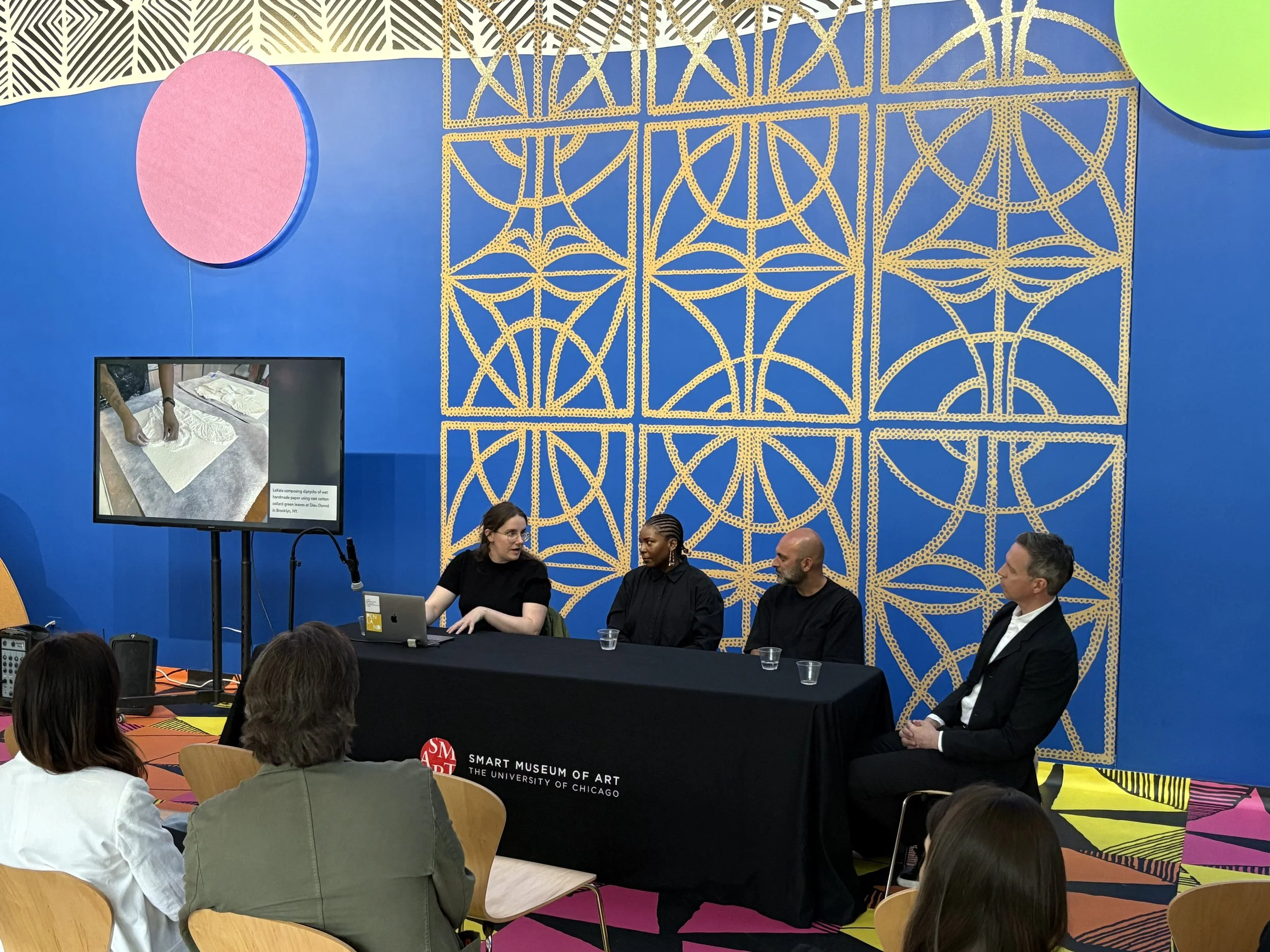  Smart Museum Panel with artists LaKela Brown and Abdolreza Aminlari, Studio Collaborator Katharine L. DeLamater, and Strategic Advisor John Shorb 