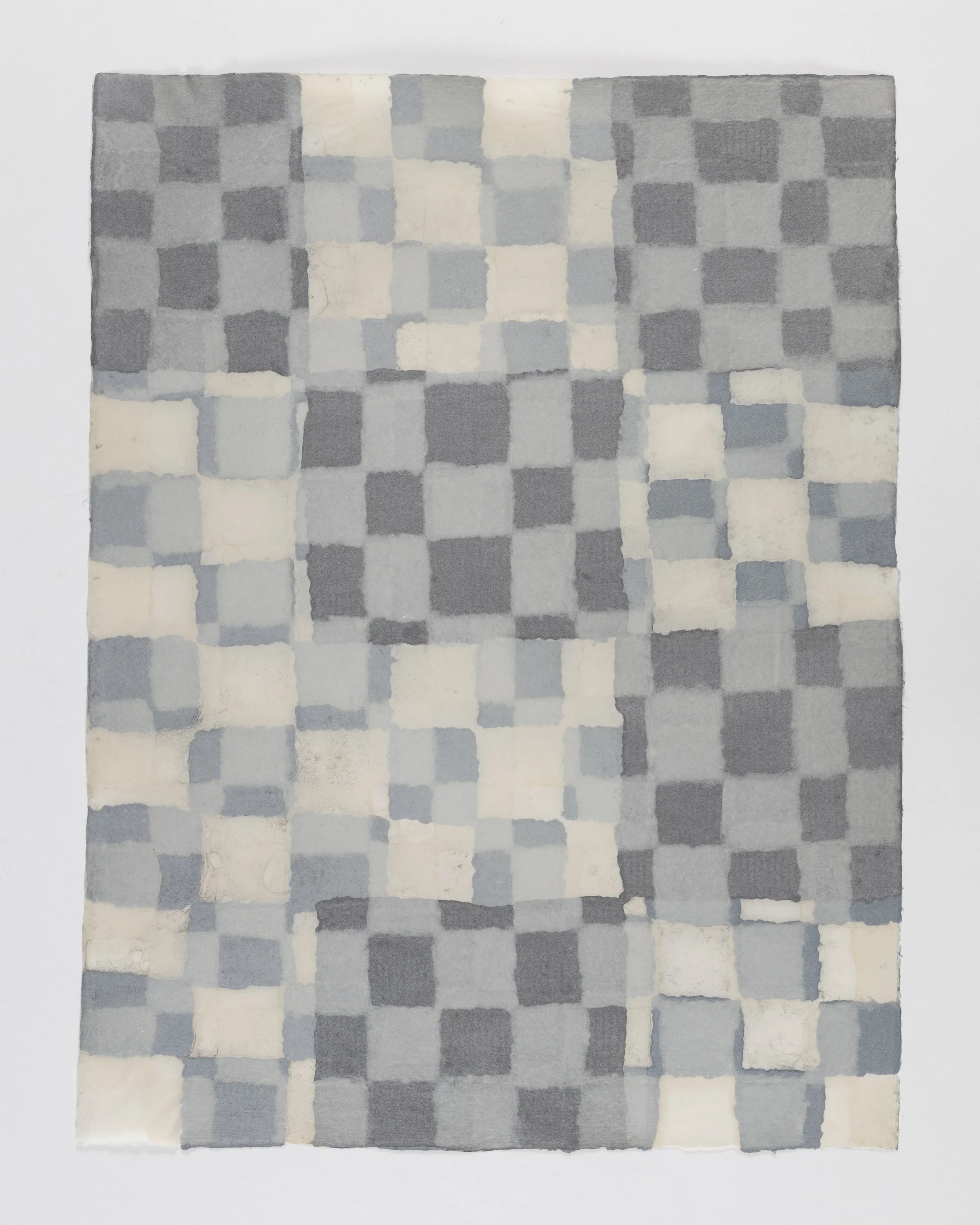  Sam Moyer,  Soft Mod 15 , 2025.  Handmade cotton and abaca paper. 24.50h x 18.50w in 